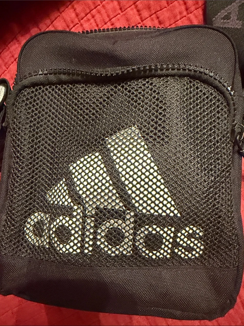 adidas Black Crossbody Sling Bag with White Logo